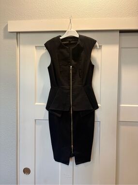 Ted Baker London Jamthun Black Peplum Dress